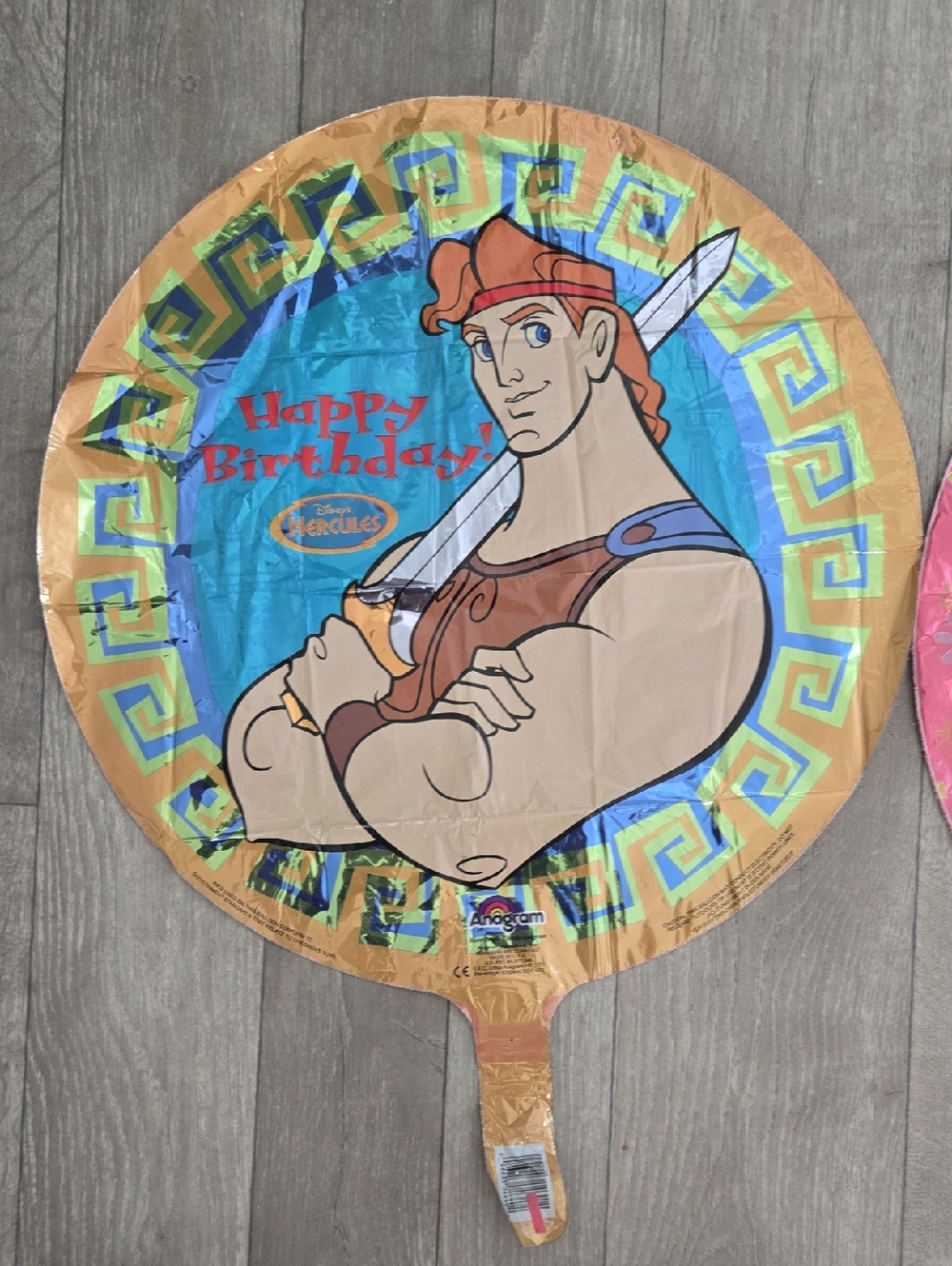 Disney Hercules Round Foil Birthday Balloon in Blue & Gold